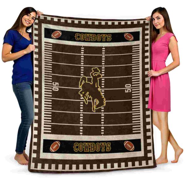wyoming cowboys football field brown blanket fashion forward