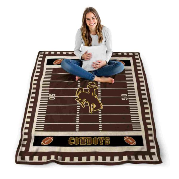 wyoming cowboys football field brown blanket high quality
