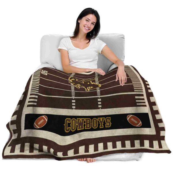 wyoming cowboys football field brown blanket latest model