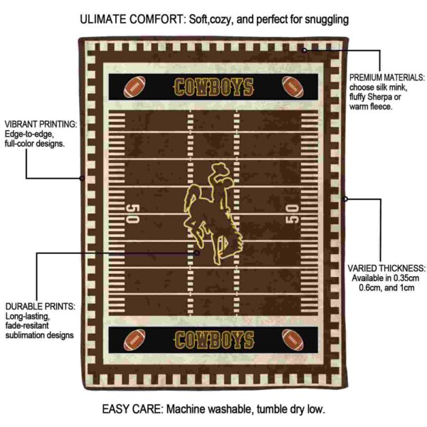 wyoming cowboys football field brown blanket new arrival