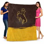 wyoming cowboys gradient dots brown blanket best selling