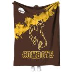 wyoming cowboys grunge texture brown blanket best selling