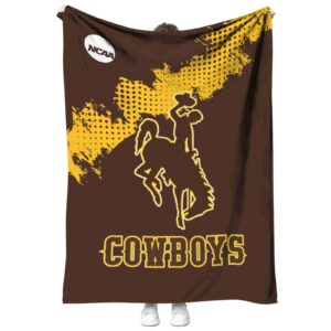 wyoming cowboys grunge texture brown blanket best selling