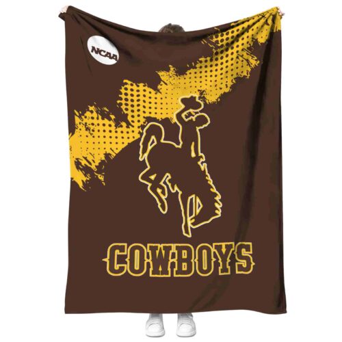 wyoming cowboys grunge texture brown blanket best selling