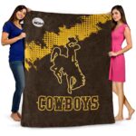 wyoming cowboys grunge texture brown blanket best selling
