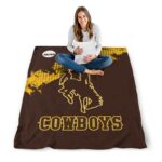 wyoming cowboys grunge texture brown blanket best selling
