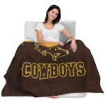 wyoming cowboys grunge texture brown blanket best selling