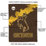 wyoming cowboys grunge texture brown blanket best selling