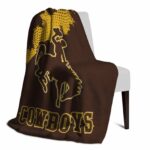wyoming cowboys grunge texture brown blanket best selling
