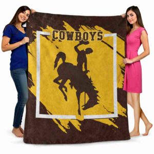 wyoming cowboys splatter effect brown blanket fashion forward