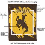 wyoming cowboys splatter effect brown blanket new arrival