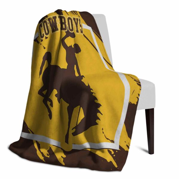 wyoming cowboys splatter effect brown blanket top rated