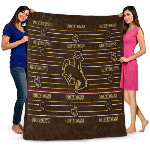 wyoming cowboys striped pattern brown blanket fashion forward
