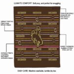 wyoming cowboys striped pattern brown blanket new arrival