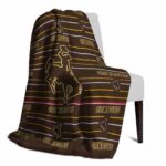 wyoming cowboys striped pattern brown blanket top rated