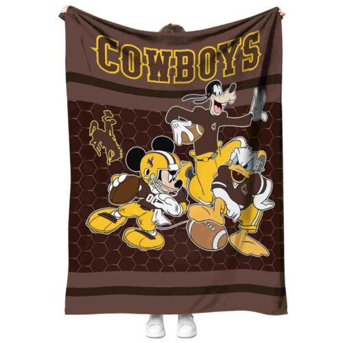 wyoming cowboys three musketeers brown blanket best selling