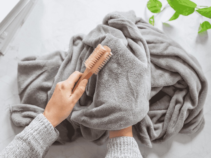 Brushing your blanket often helps maintain softness and prevent shedding