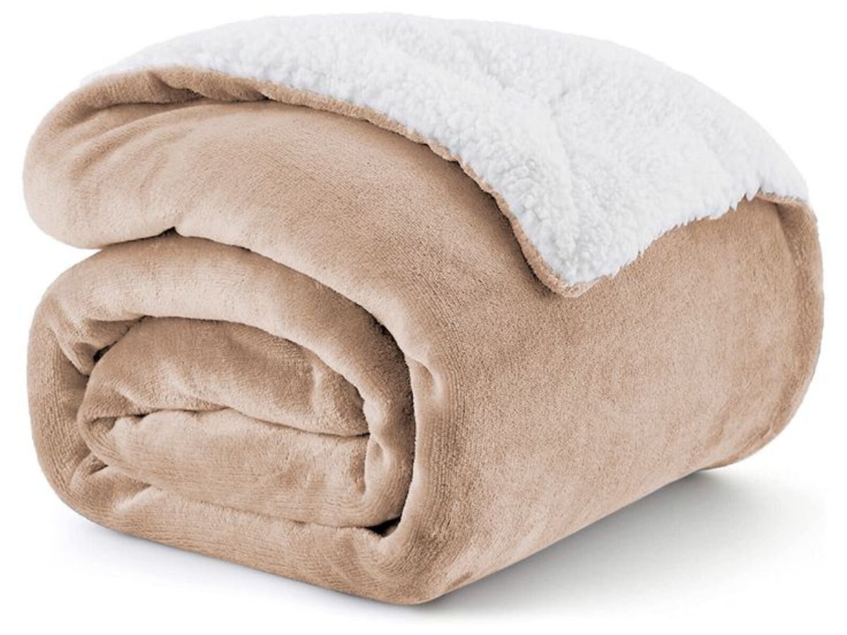 Fold sherpa blanket neatly and cover it for longer use