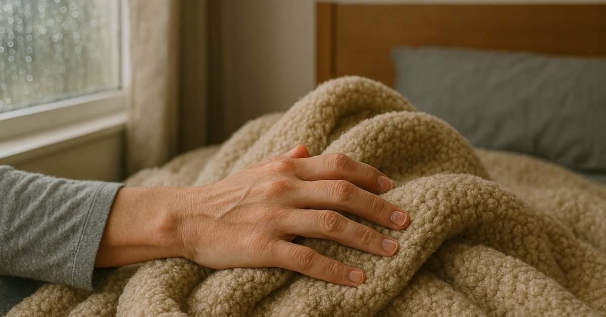 Good plush blankets are heavy, soft, and have a gentle push back.