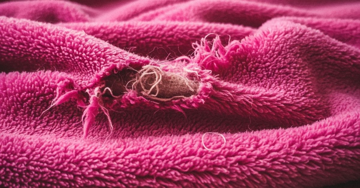 Shredding on the surface with tear can appear if you take care the plush blanket the wrong way.