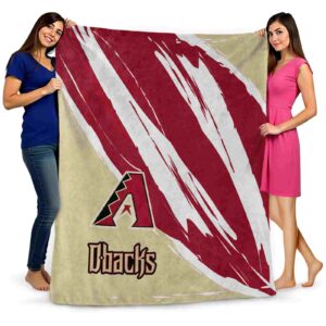 Arizona Diamondbacks Brushstrokes Red White Blanket
