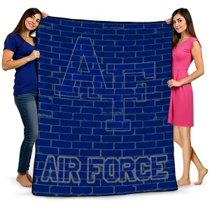 air force falcons brick grid blue quilt blanket best selling