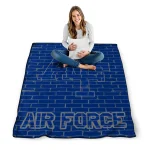 air force falcons brick grid blue quilt blanket best selling
