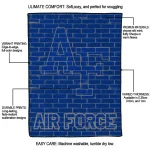 air force falcons brick grid blue quilt blanket best selling