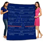air force falcons handdrawn stripes blue quilt blanket best selling
