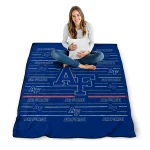 air force falcons handdrawn stripes blue quilt blanket best selling