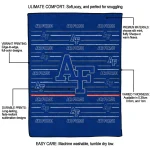 air force falcons handdrawn stripes blue quilt blanket best selling