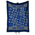air force falcons helmet heart blue quilt blanket best selling