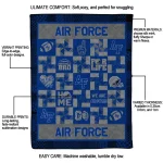 air force falcons helmet heart blue quilt blanket best selling