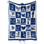 air force falcons mickey mouse motif blue white quilt blanket best selling