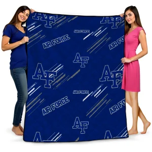 air force falcons sketch lines blue quilt blanket best selling