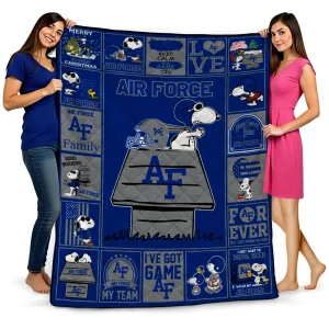 air force falcons snoopy love blue quilt blanket best selling