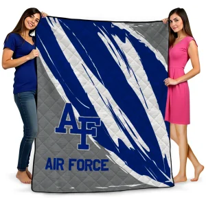 air force falcons stroke art blue white quilt blanket best selling