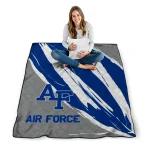 air force falcons stroke art blue white quilt blanket best selling