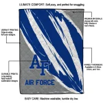 air force falcons stroke art blue white quilt blanket best selling