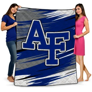 air force falcons wild lines blue white quilt blanket best selling