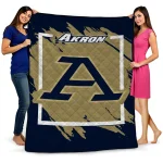 akron zips block border blue quilt blanket best selling