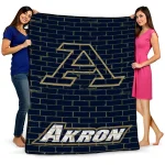 akron zips brick grid blue quilt blanket best selling