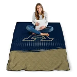 akron zips dot illusion blue quilt blanket best selling