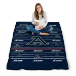 akron zips handdrawn stripes blue quilt blanket best selling