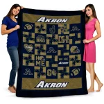 akron zips helmet heart blue quilt blanket best selling