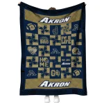 akron zips helmet heart blue quilt blanket best selling