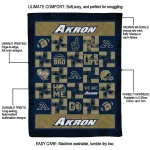 akron zips helmet heart blue quilt blanket best selling
