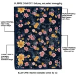 akron zips hibiscus foliage blue quilt blanket best selling
