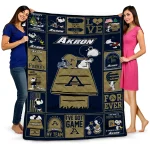 akron zips snoopy love blue quilt blanket best selling