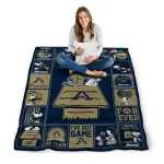 akron zips snoopy love blue quilt blanket best selling